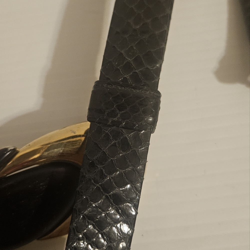 1990s Alexis Kirk  + Gold Infinity Snakeskin Adjustable Belt - Picture 8 of 9